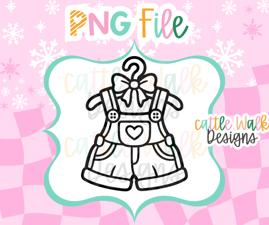 Baby Overalls PNG | Baby Clothes Hanger PNG | Baby Shower Freshie Design | New Baby Digital Download