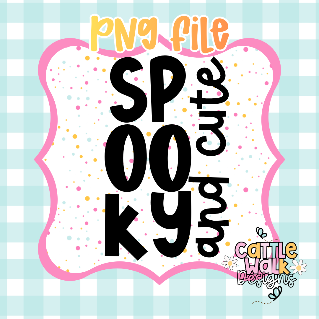 Spooky Typography PNG | Cute Halloween Word Art Sublimation Design | Digital Download