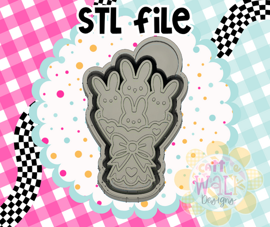 Stacked Bunny Peeps STL File | Easter Freshie Mold Design