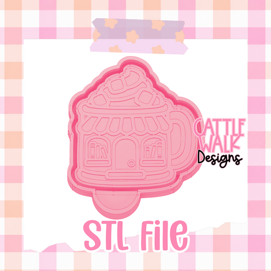 Cozy Bookstore Mug STL File | Book Lover Freshie Mold Design