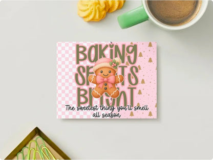 Sugar & Spice Editable Business Card Template + 6 Sweet Packaging Stickers | Gingerbread Canva Thank You Card for Small Businesses