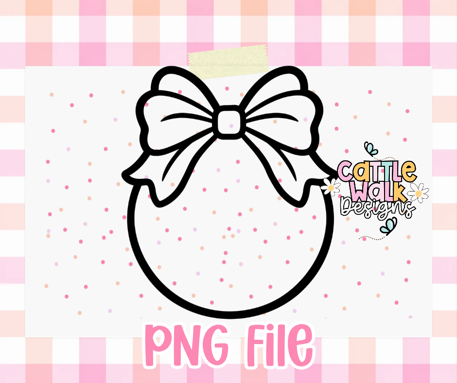 Blank Bow Circle PNG | Cardstock Mold Design | Customizable Girly Freshie Frame