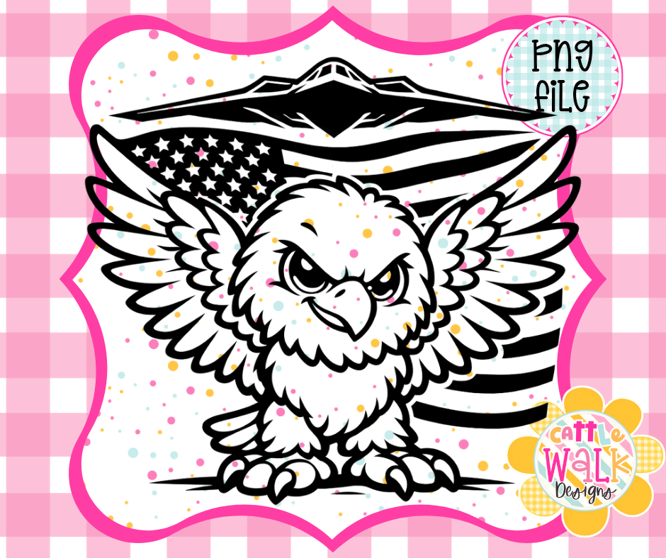 Patriotic Eagle PNG | American Flag Eagle Sublimation Design | Military Pride Eagle | B2 USA Design | Instant Download