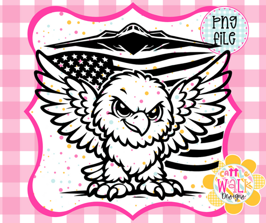 Patriotic Eagle PNG | American Flag Eagle Sublimation Design | Military Pride Eagle | B2 USA Design | Instant Download