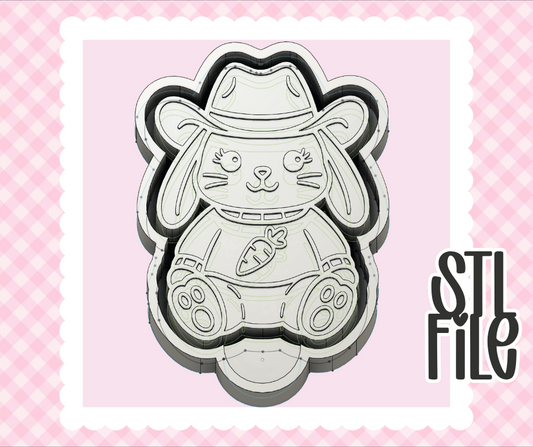 Cowboy Bunny STL File | Chunky Bold & Mold-Ready 3D Print Design