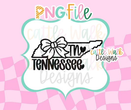 Tennessee State Bow PNG | Black & White Digital Download
