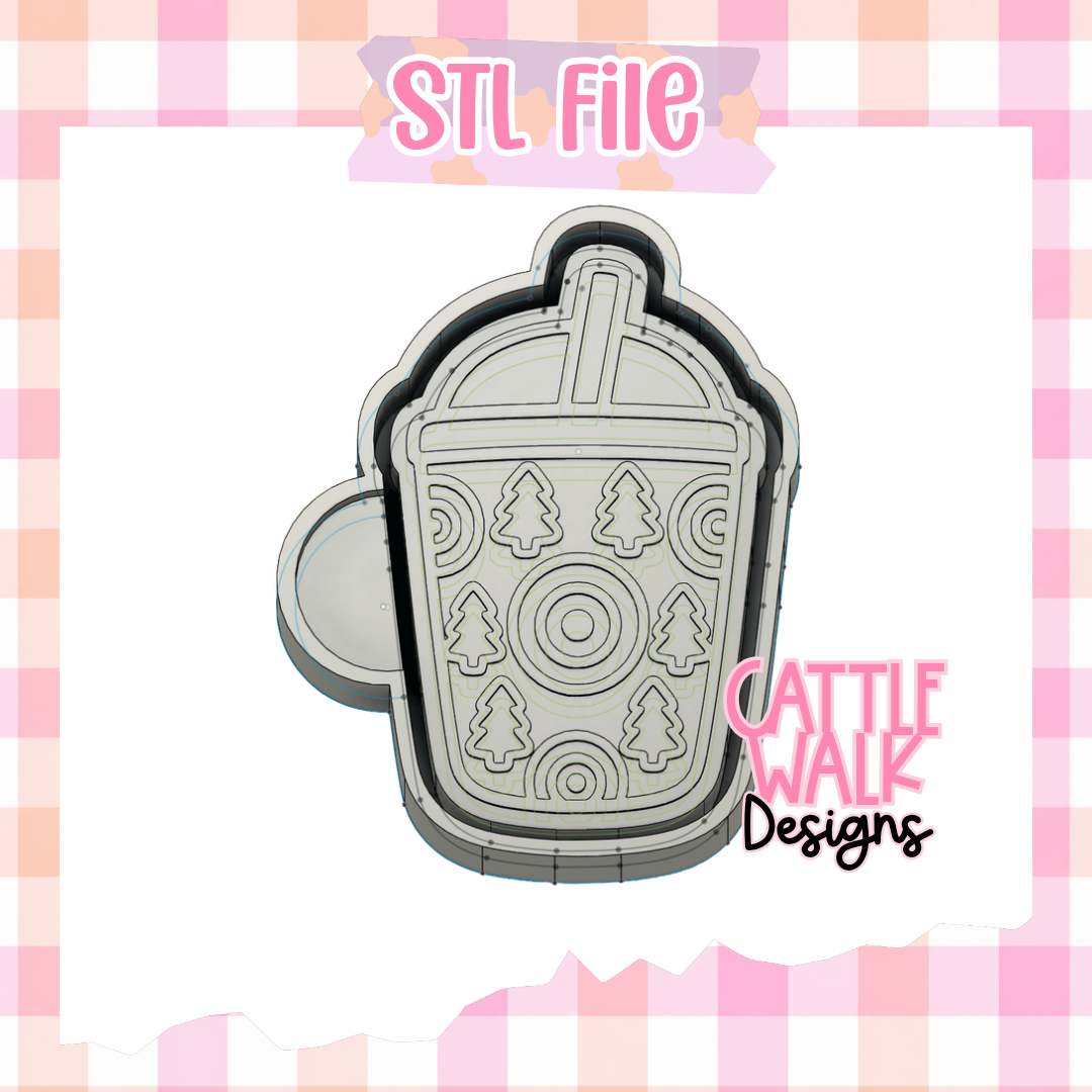 Christmas Tree Latte Cup Freshie Mold STL File | Digital Download