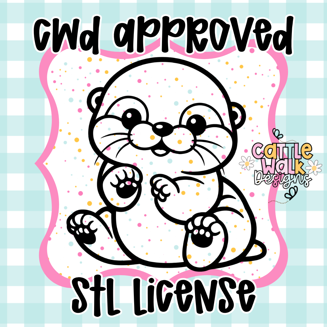 CWD Approved Baby Otter STL License + PNG 🦦💖 (Commercial Use)